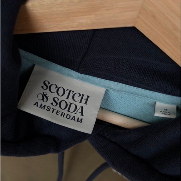 Scotch & Soda Unisex Organic Cotton Felpa Logo Hoodie, size M - Picture 4 of 8